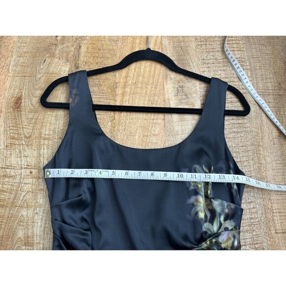 Elie Tahari Women's Black Floral Sleeveless Silk Sheath Dress Special Occasion 4 - Picture 9 of 11